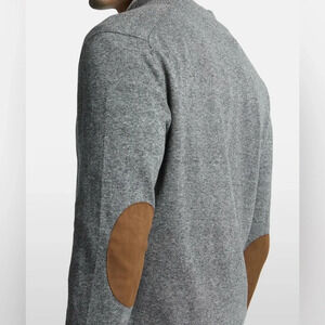 NWT Track 23 Men’s Thermal Charcoal Grey Brown Arm Patches. Cotton Blend. Size L